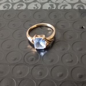 Vintage 1940s Swiss Blue Topaz Ring